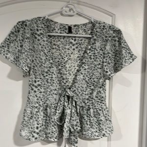 Zaful Green/white Blouse